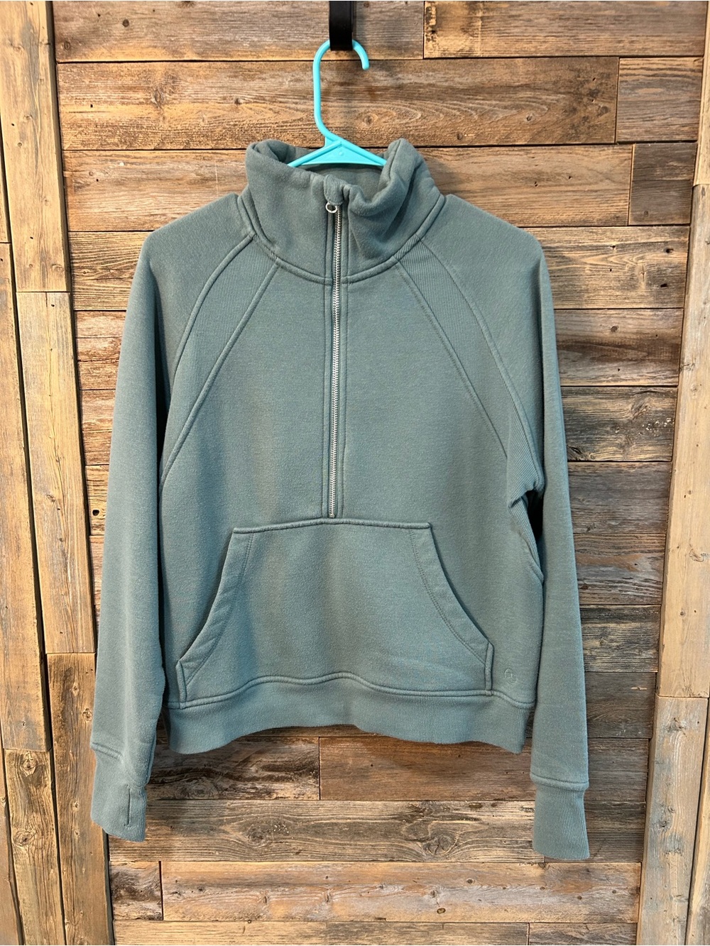 Danskin Women’s Half-Zip Fleece Green Pullover Sweater - size M